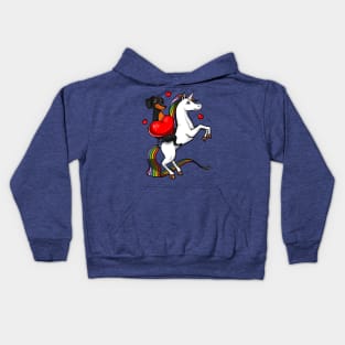 Dachshund Wiener Dog Riding Unicorn Kids Hoodie